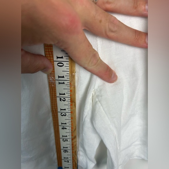 H by Halston Size M Women's White 100% Linen Shorts Beach Vacation Resort Summer - Picture 9 of 15